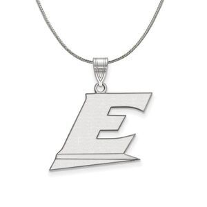 Sterling Silver Eastern Kentucky U XS (Tiny) Pendant Necklace, 24 Inch